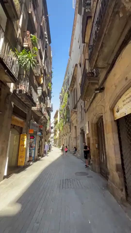 Old-town street in Barcelona